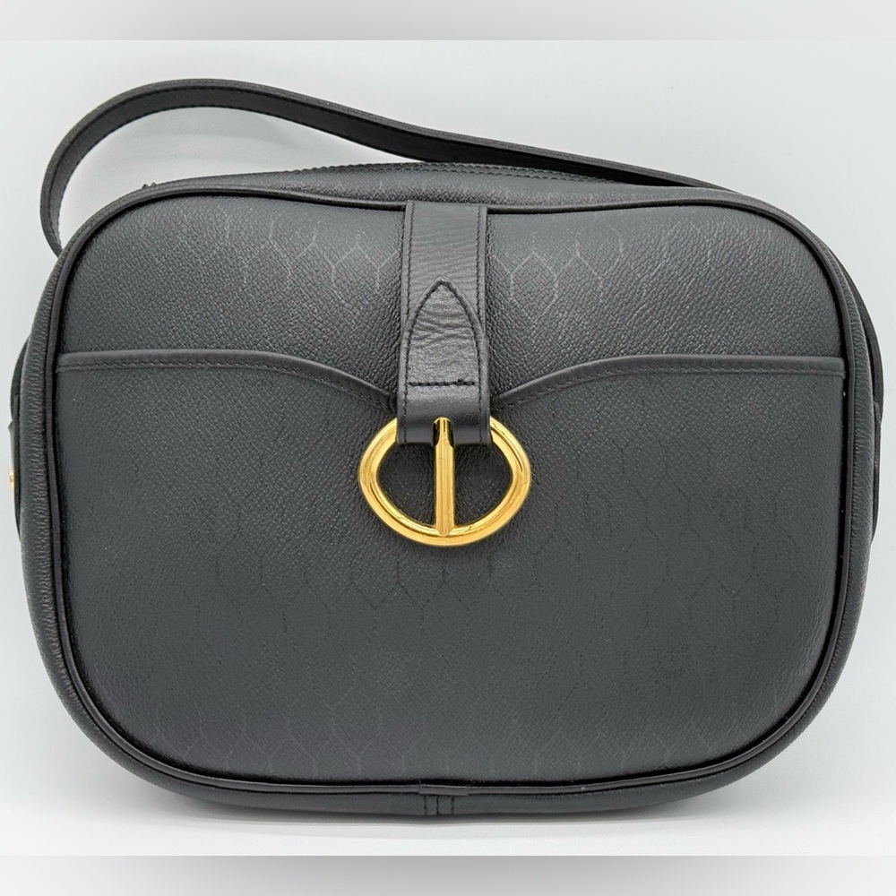 Christian Dior Honeycomb Canvas Shoulder Bag – Black & Gold